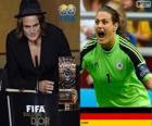 Γυναικεία FIFA World Player του νικητή έτους 2013 Nadine Angerer δημοσιογράφων